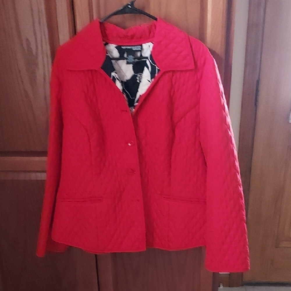 Norton McNaughton Vibrant Red Quilted Blazer